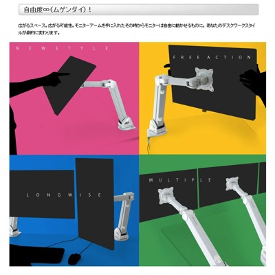 Bauhutte (バウヒュッテ) 全方向可動式モニターアーム BMA-90S-SV [ドコデモステイ vesaマウント規格]